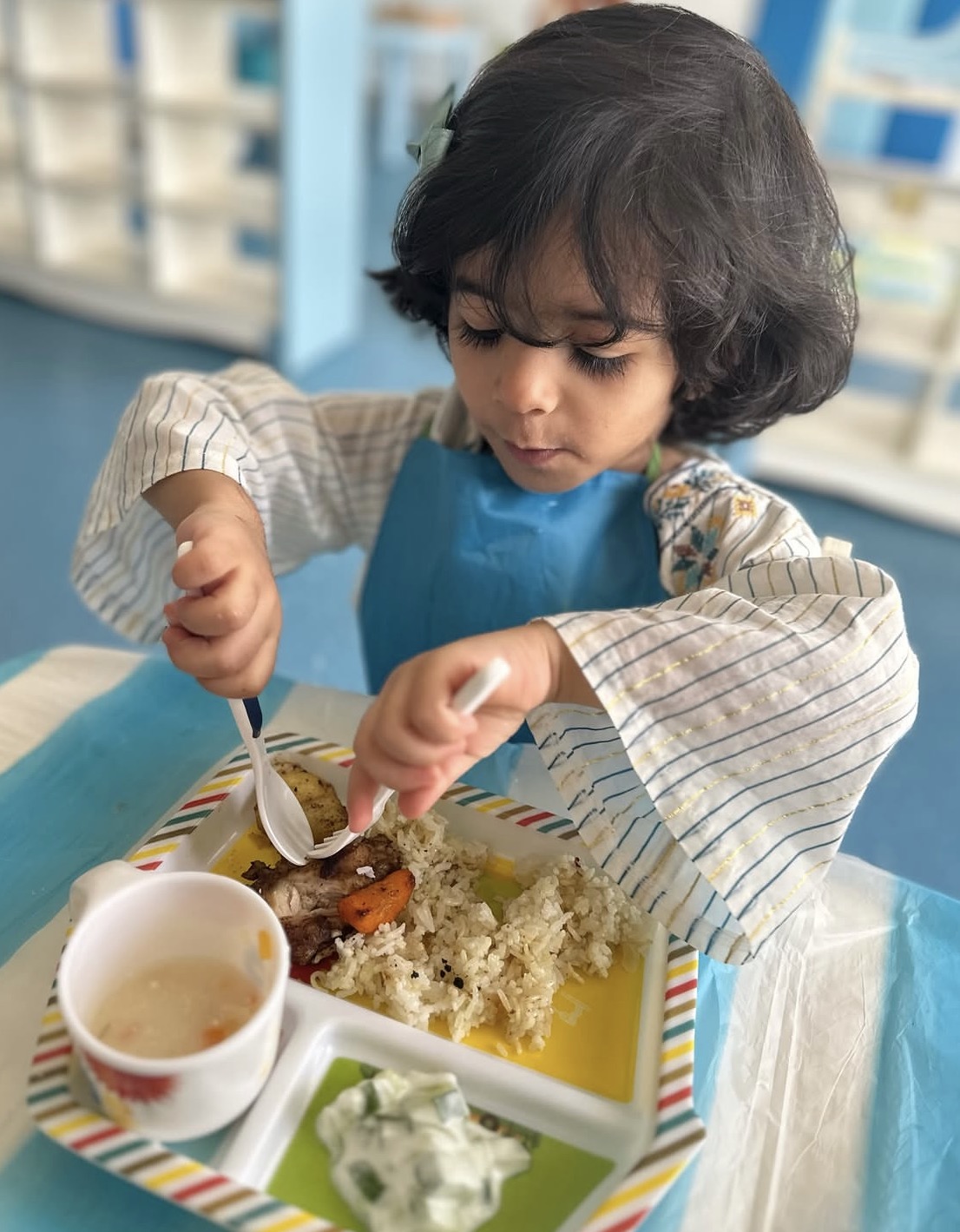 Child enjoying meal time