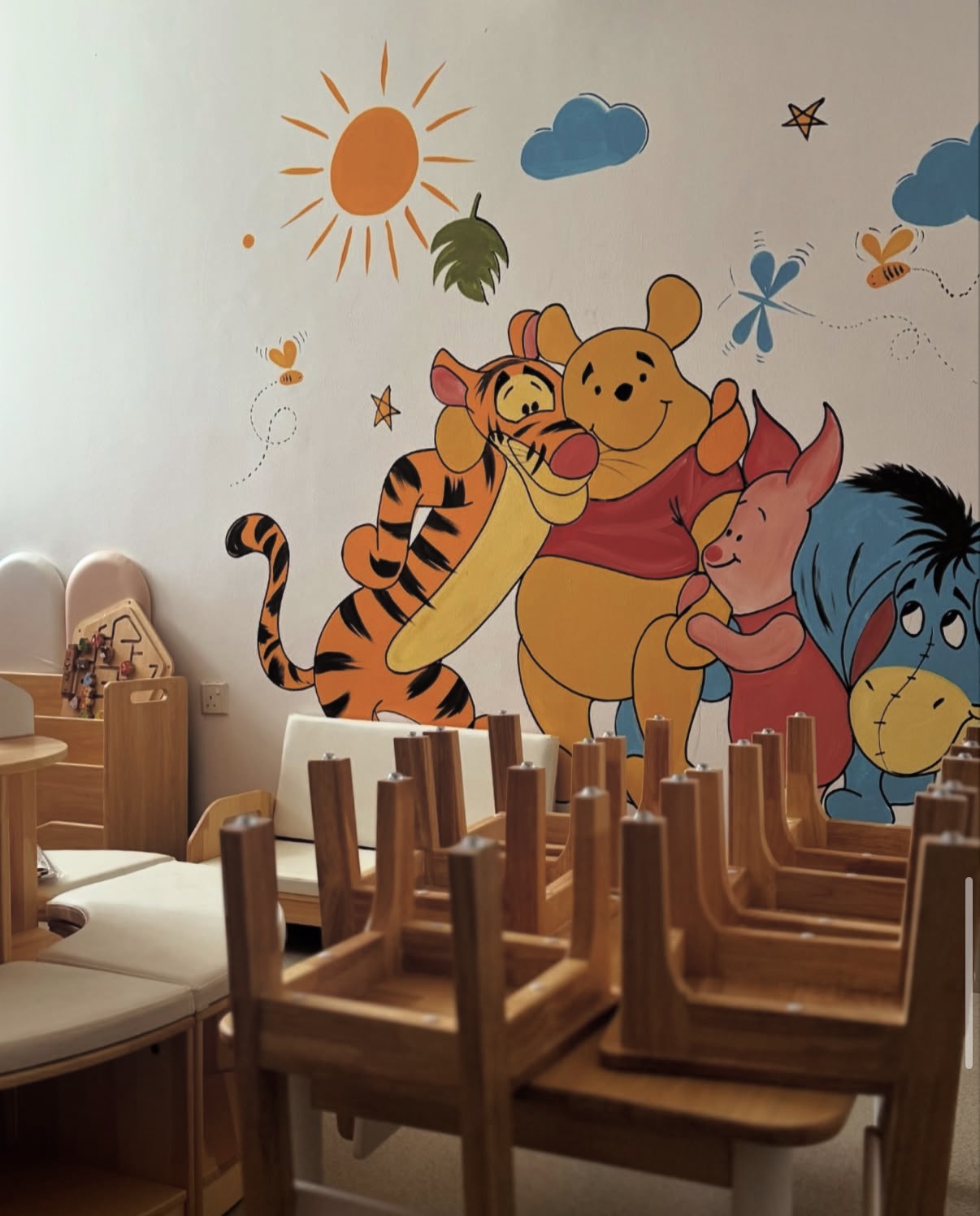 Story-themed playroom mural